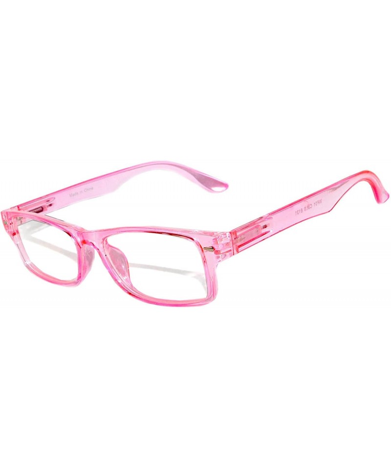 Round Narrow Retro Vintage Party Glasses Pink Frame Clear Lens Brand - CQ185UKTM8L $7.94