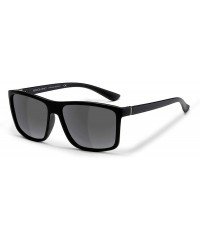 Rectangular Firenze Style Designed in Italy Polarized Lense 100% UV Protection Special Film - Shine Black - CU18UEO6I4Y $14.57