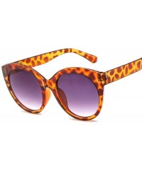 Goggle Vintage Pink Cat Eye Sunglasses Women Fashion Mirror Cateye Round Sun Glasses Shades UV400 - Leopard - CV1985C8GZ4 $19.15