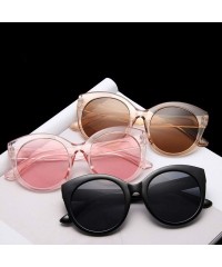 Goggle Vintage Pink Cat Eye Sunglasses Women Fashion Mirror Cateye Round Sun Glasses Shades UV400 - Leopard - CV1985C8GZ4 $19.15