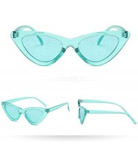 Aviator Women Vintage Cat Eye Sequins Transparent Sunglasses Retro Eyewear Fashion - D - CW18SK69M5G $11.49