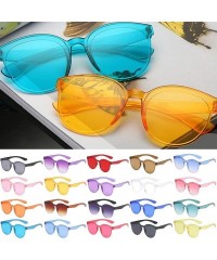 Rimless Men's and women's Candy Color Rimless Conjoined Transparent Sunglasses One Piece Unisex Neon Colors Eyewear - R - CH1...