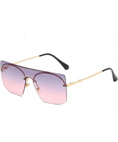 Rimless Fashion Sunglasses Women 2020 Vintage Frameless Sun Glasses Luxury Gradient Men Shades Eyewear - Purple - CT198ZMURTM...