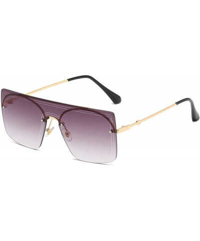 Rimless Fashion Sunglasses Women 2020 Vintage Frameless Sun Glasses Luxury Gradient Men Shades Eyewear - Purple - CT198ZMURTM...