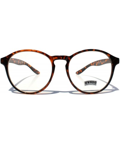 Wayfarer SIMPLE Korean Style K-POP Round Fashion Glasses - Brown - CG18Z9SYS2K $30.11