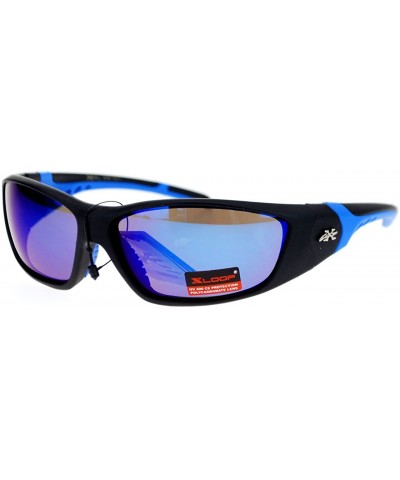 Oval Xlopp Sports Fashion Sunglasses Unisex Oval Wrap Matte Frame Rubber - Blue - CH127364FAP $9.61