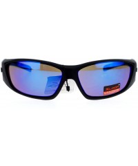 Oval Xlopp Sports Fashion Sunglasses Unisex Oval Wrap Matte Frame Rubber - Blue - CH127364FAP $9.61