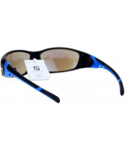 Oval Xlopp Sports Fashion Sunglasses Unisex Oval Wrap Matte Frame Rubber - Blue - CH127364FAP $9.61