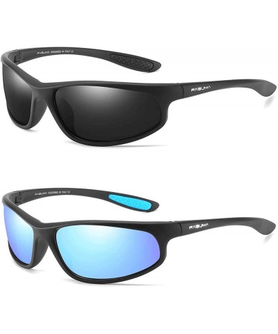 Sport Polarized Sports Sunglasses For Men Cycling Driving Fishing 100% UV Protection - CZ18ZTRYK9X $19.06