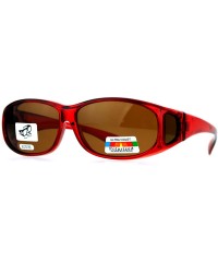 Rectangular Rectangular Polarized Anti-glare 60mm Fit Over OTG Sunglasses - Red - C612MX0J33S $13.48