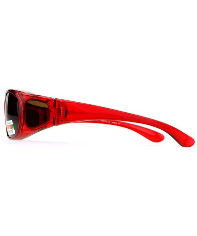Rectangular Rectangular Polarized Anti-glare 60mm Fit Over OTG Sunglasses - Red - C612MX0J33S $13.48