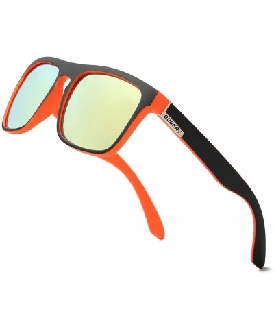 Square Classic Polarized Sunglasses for Men Women Retro 100% UV Protection Driving Sun Glasses D731 - CL18H7AMRX0 $22.00