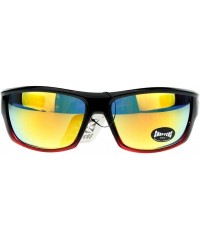Rectangular Mens Skater Motorcross Warp Biker Rectangular Sport Plastic Sunglasses - Black Red - CW11VP7TIIT $19.82
