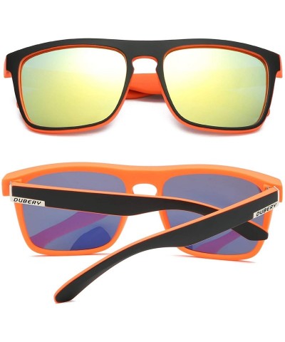 Square Classic Polarized Sunglasses for Men Women Retro 100% UV Protection Driving Sun Glasses D731 - CL18H7AMRX0 $33.44