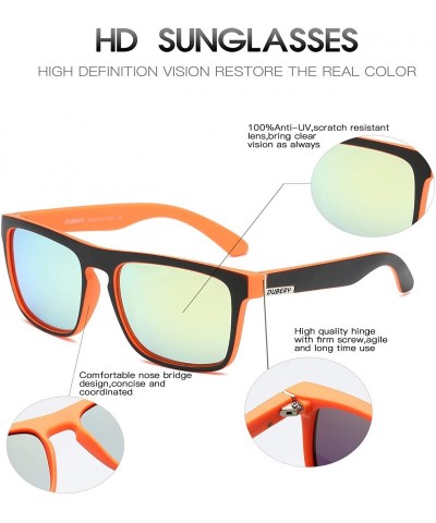Square Classic Polarized Sunglasses for Men Women Retro 100% UV Protection Driving Sun Glasses D731 - CL18H7AMRX0 $33.44