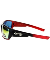 Rectangular Mens Skater Motorcross Warp Biker Rectangular Sport Plastic Sunglasses - Black Red - CW11VP7TIIT $20.09