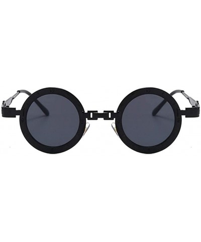 Round Round Steam Punk Sunglasses for Men and Women Hollow Legs UV400 - C7 Black Yellow - CY198CYZWUY $15.02
