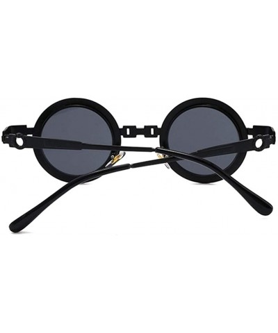 Round Round Steam Punk Sunglasses for Men and Women Hollow Legs UV400 - C7 Black Yellow - CY198CYZWUY $15.02