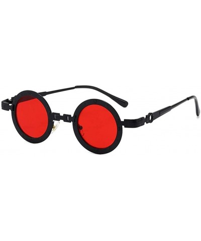 Round Round Steam Punk Sunglasses for Men and Women Hollow Legs UV400 - C7 Black Yellow - CY198CYZWUY $15.02