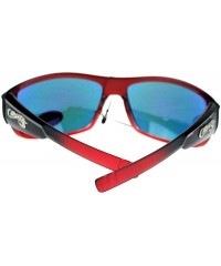 Rectangular Mens Skater Motorcross Warp Biker Rectangular Sport Plastic Sunglasses - Black Red - CW11VP7TIIT $19.82
