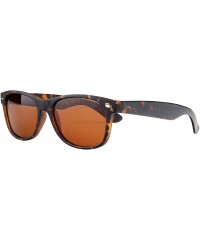 Wayfarer Classic 80s Sunglasses for Men and Women- Retro Frame-Polarized Shades - Brown Havana Frame With Brown Lens - CE18UI...