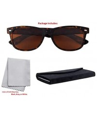 Wayfarer Classic 80s Sunglasses for Men and Women- Retro Frame-Polarized Shades - Brown Havana Frame With Brown Lens - CE18UI...