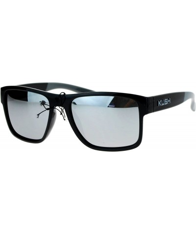 Wayfarer Kush Mens Color Mirror Rectangular Plastic Sport Sunglasses - Grey - CL12N9HU4F3 $11.08