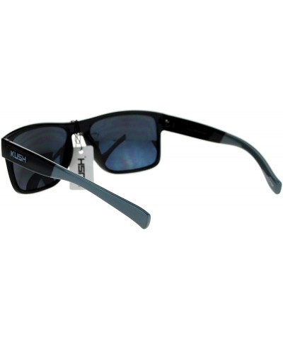 Wayfarer Kush Mens Color Mirror Rectangular Plastic Sport Sunglasses - Grey - CL12N9HU4F3 $11.08