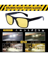 Square Driving Sunglasses Polarized Fashion Lightweight - Black/ Night Vision Lens - C818ILKT0IC $10.93