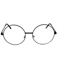 Oversized V3069-VP Oversized 2 3/8" Metal Round Eyeglasses - S1785v Black-clear - C9129IFUWC5 $10.20