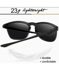 Semi-rimless Fashion Oversized Sunglasses for Men - Retro Womens Lightweight Sunglasses Polarized E8942 - Black Lightweight -...