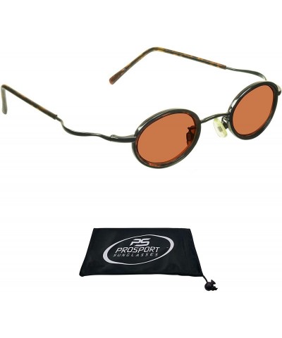 Round Small round vintage retro 70s Sunglasses. Free Microfiber Cleaning Case Included. - Gunmetal - CC11C4XRU3N $27.01