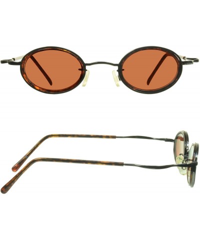 Round Small round vintage retro 70s Sunglasses. Free Microfiber Cleaning Case Included. - Gunmetal - CC11C4XRU3N $16.06