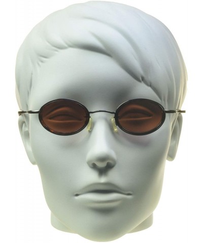 Round Small round vintage retro 70s Sunglasses. Free Microfiber Cleaning Case Included. - Gunmetal - CC11C4XRU3N $16.06