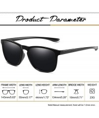 Semi-rimless Fashion Oversized Sunglasses for Men - Retro Womens Lightweight Sunglasses Polarized E8942 - Black Lightweight -...