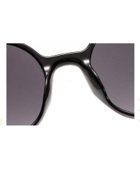 Round Women Fashion Eyewear Round Beach Sunglasses with Case UV400 Protection - Glossy Black Frame/Grey Lens - CV18WLMGAD8 $1...