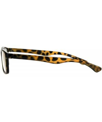 Rectangular Luxury Fashion Classic Thin Rectangular Plastic Frame Reading Glasses - Tortoise - CB1836Q2YKK $12.26