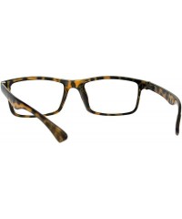 Rectangular Luxury Fashion Classic Thin Rectangular Plastic Frame Reading Glasses - Tortoise - CB1836Q2YKK $12.26