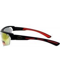 Sport Xloop Sunglasses Mens Sports Light Weight Half Rim Wrap Matte Frame - Black Red - CW1804G55I3 $11.32