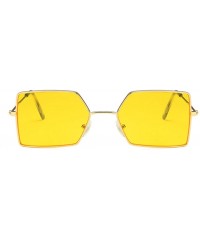 Rectangular Unisex Sunglasses Fashion Gold Red Drive Holiday Rectangle Non-Polarized UV400 - Gold Yellow - CQ18RI822T0 $17.47