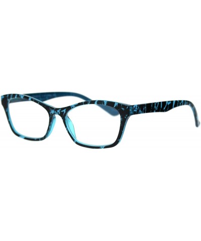 Rectangular Womens Rectangular Marble Print Plastic Strength Reading Glasses - Teal Marble - C318QRYOL29 $10.43