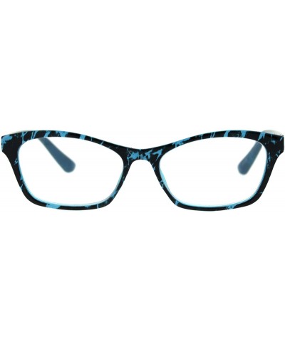 Rectangular Womens Rectangular Marble Print Plastic Strength Reading Glasses - Teal Marble - C318QRYOL29 $10.43