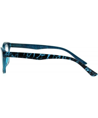 Rectangular Womens Rectangular Marble Print Plastic Strength Reading Glasses - Teal Marble - C318QRYOL29 $10.43