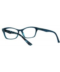 Rectangular Womens Rectangular Marble Print Plastic Strength Reading Glasses - Teal Marble - C318QRYOL29 $10.43