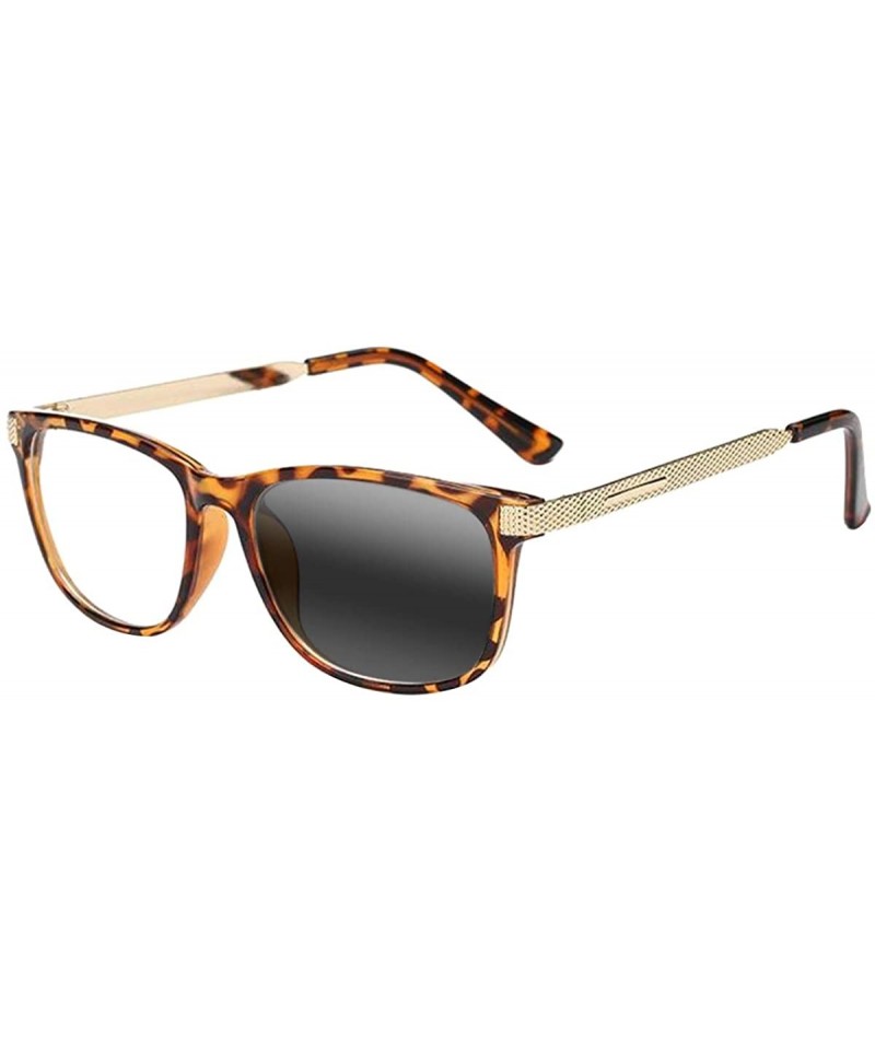 Rectangular Men Women Fashion Bifocal Reading Glass Retro Transition Photochromic UV400 Anti-UV Reader - Leopard - CH18Z40C7G...