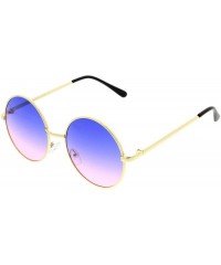 Round Mid Sized Metal Lennon Style Color Tinted Round Sunglasses - Gold Blue-pink - CQ11JV5SADZ $12.63