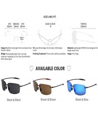 Semi-rimless Classic Sports Sunglasses Men Women Male Driving Golf Rectangle Rimless Ultralight Frame Sun Glasses UV400 - C51...