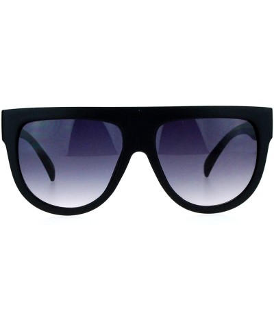 Oversized Retro Oversized Flat Top Mafia Mobster Thick Plastic Fashion Sunglasses - Matte Black - CI1260I0XKT $18.69