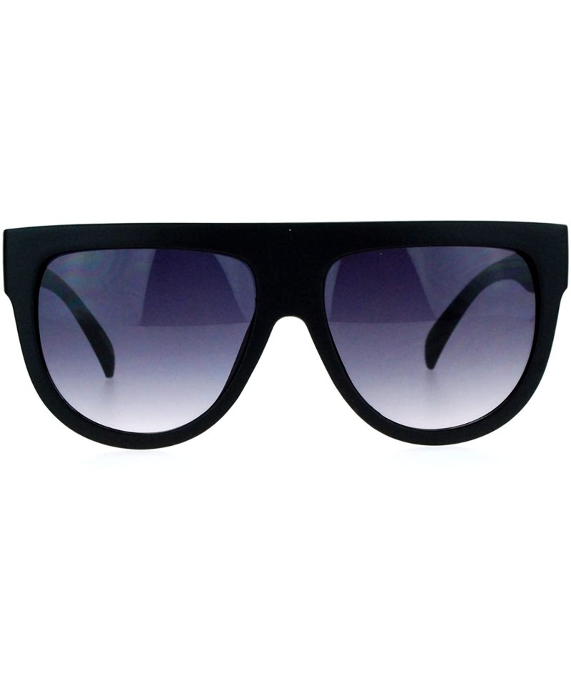 Oversized Retro Oversized Flat Top Mafia Mobster Thick Plastic Fashion Sunglasses - Matte Black - CI1260I0XKT $8.19