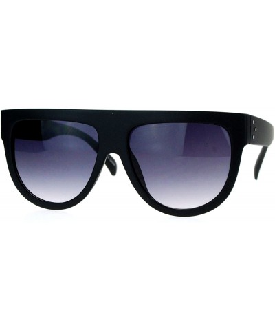 Oversized Retro Oversized Flat Top Mafia Mobster Thick Plastic Fashion Sunglasses - Matte Black - CI1260I0XKT $8.19
